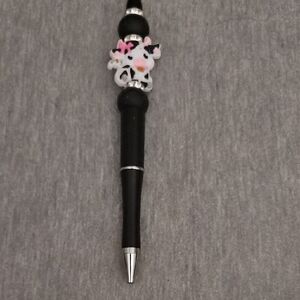Black and White Cow-Themed Pen